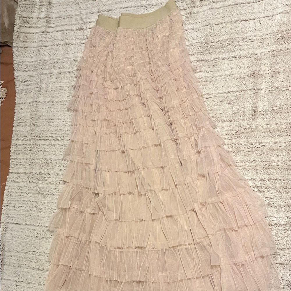 Elegant Cream Tiered Skirt